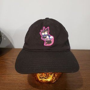 Rick and Morty Baseball Cap Pink Logo Adult Swim Adjustable Black Hat